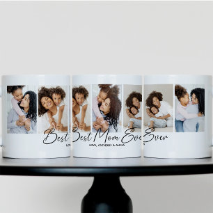 Caneca De Café Melhor Colagem de Fotos do Script da Mãe