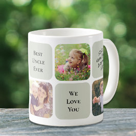 Caneca De Café Melhor Colagem de Fotos do Tio Nunca