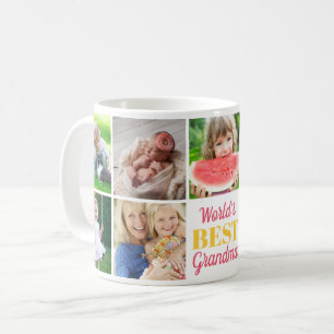 Caneca De Café Melhor Colagem de Fotos dos Netos 9 do Mundo