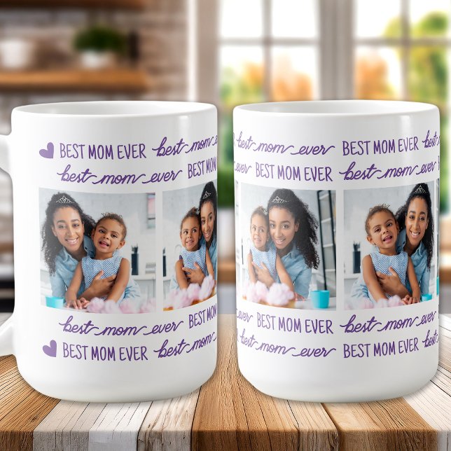 Caneca De Café Melhor Colagem de Fotos Moderna 4 Personalizada pe (Criador carregado)