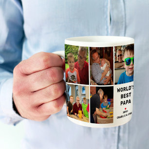 Caneca De Café Melhor Colagem de Fotos Moderna do Papa do Mundo