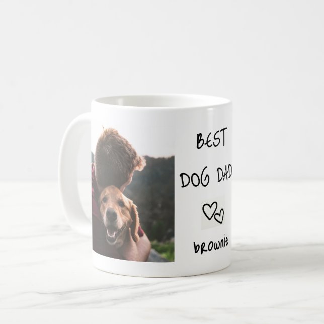 Caneca De Café Melhor Colagem de Fotos Personalizada do Nome Pet  (Frente Esquerda)