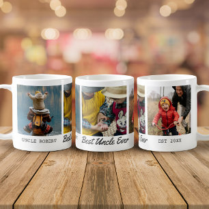 Caneca De Café Melhor Colagem de Fotos Personalizada do Tio Nunca