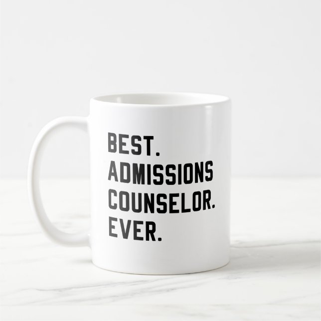 Caneca De Café Melhor Conselheiro de Admissões Nunca (Esquerda)
