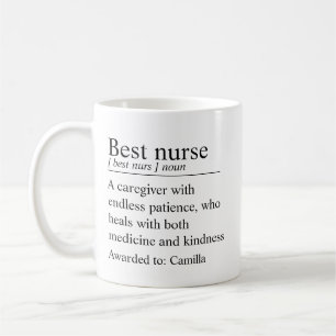 Caneca De Café Melhor definição de enfermeira Nome personalizado