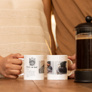 Caneca De Café Melhor definição de pai de gato Três fotos