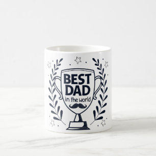 Caneca De Café Melhor Design de troféu de Pai - Presente para o D