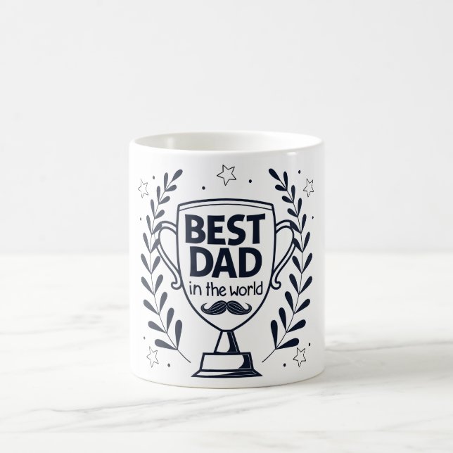 Caneca De Café Melhor Design de troféu de Pai - Presente para o D (Centro)