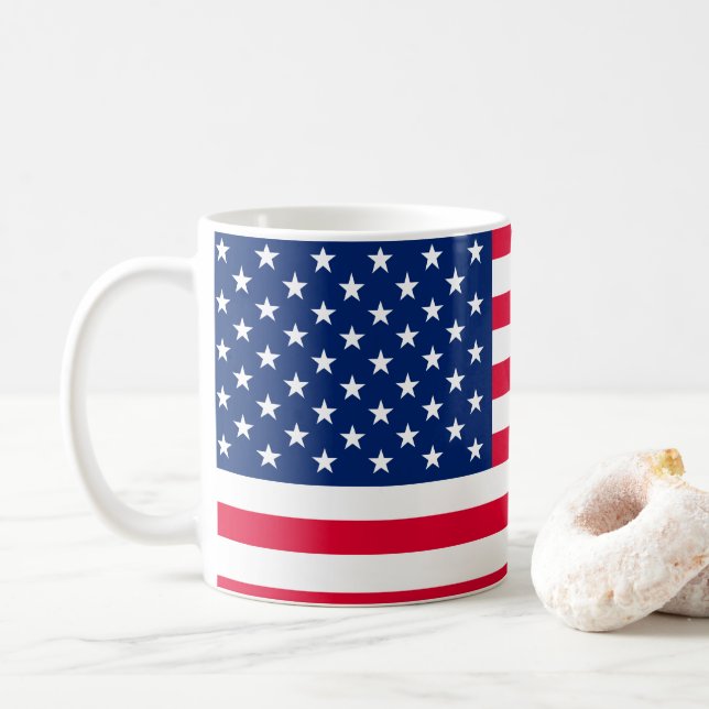 Caneca De Café Melhor Design Patriótica Americana (Com Donut)