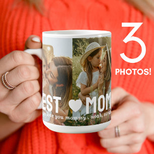 Caneca De Café Melhor Dia de as mães de Colagem de Fotos Ever 3 d