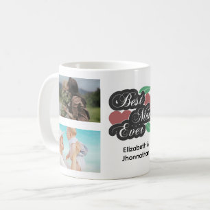 Caneca De Café Melhor Dia de as mães de Colagem de Fotos Moderna 