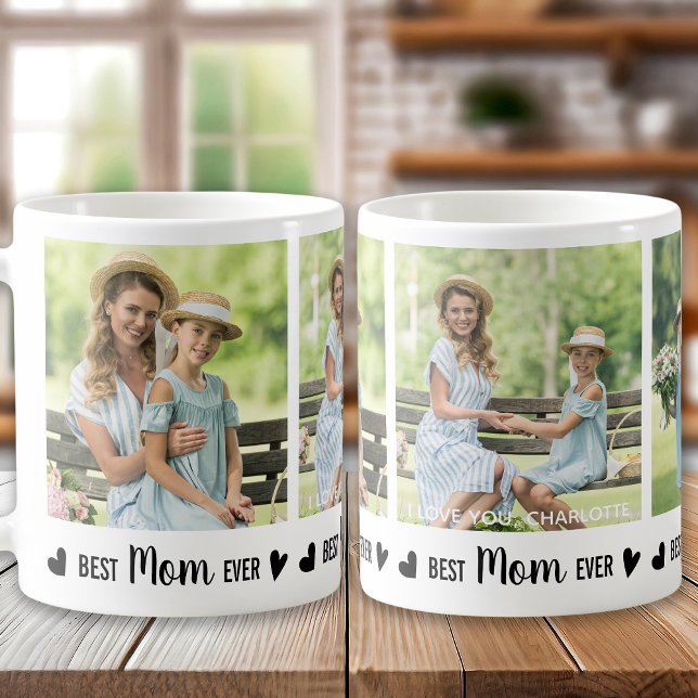 Caneca De Café Melhor Dia de as mães de Colagem de Fotos Personal (Criador carregado)