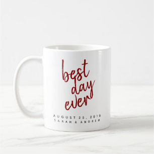 Caneca De Café Melhor Dia de Casamento Vermelho Coffee Mug