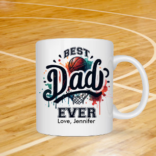 Caneca De Café Melhor Dia de os pais de basquete personalizado