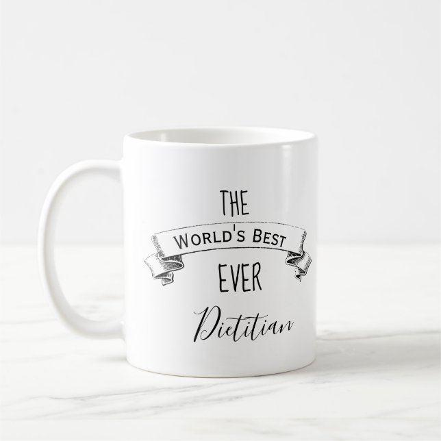 Caneca De Café Melhor Dietitiano Personalizado do Mundo (Esquerda)