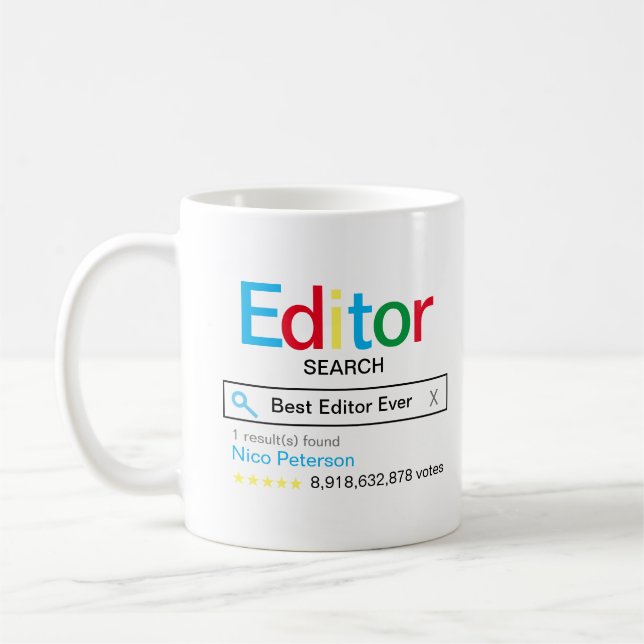 Caneca De Café Melhor Editor do Resultado do Mecanismo de Pesquis (Esquerda)