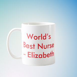 Caneca De Café Melhor Enfermeira do Mundo - Nome Personalizado