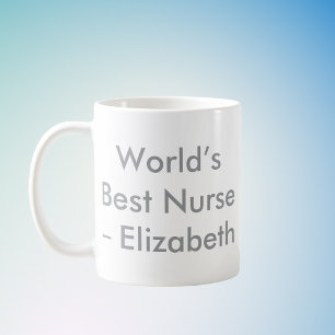 Caneca De Café Melhor Enfermeira do Mundo - Nome Personalizado