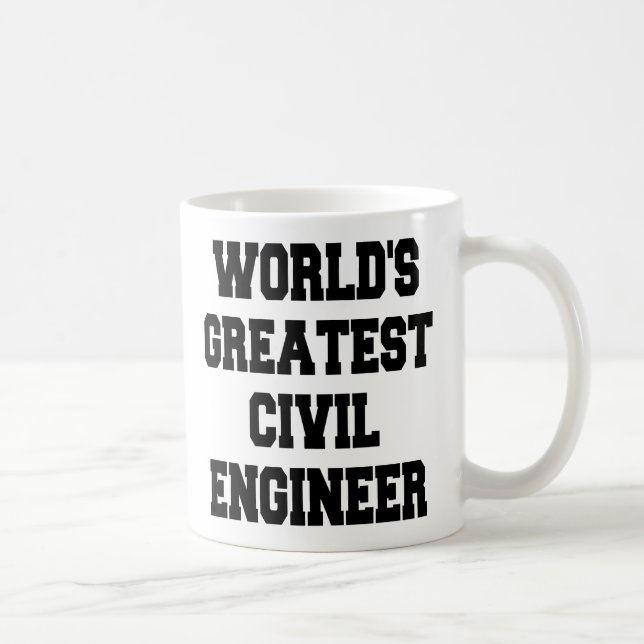 Caneca De Café Melhor Engenheiro Civil do Mundo (Direita)
