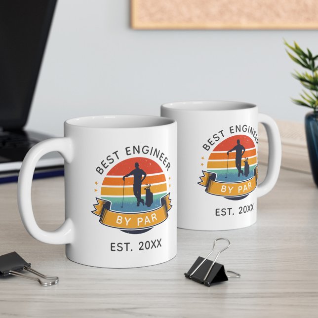 Caneca De Café Melhor Engenheiro Do Lover De Golfe Do Formando Pa (Criador carregado)