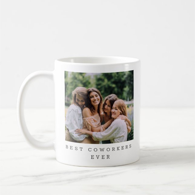 Caneca De Café Melhor Equipe de Colegas de Trabalho Foto de Equip (Esquerda)