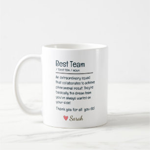 Caneca De Café Melhor Equipe Substantivo Apreciação Personalizada