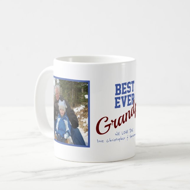 Caneca De Café Melhor Foto Personalizada 2 Do Avô (Frente Esquerda)