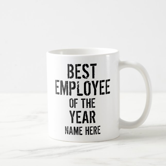 CANECA DE CAFÉ MELHOR FUNCIONÁRIO DO ANO PERSONALIZAR  (Direita)