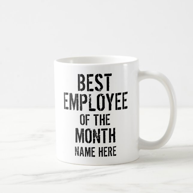 CANECA DE CAFÉ MELHOR FUNCIONÁRIO DO MÊS PERSONALIZAR (Direita)