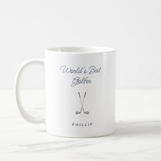 Caneca De Café Melhor Golfista do Mundo Simples (Esquerda)
