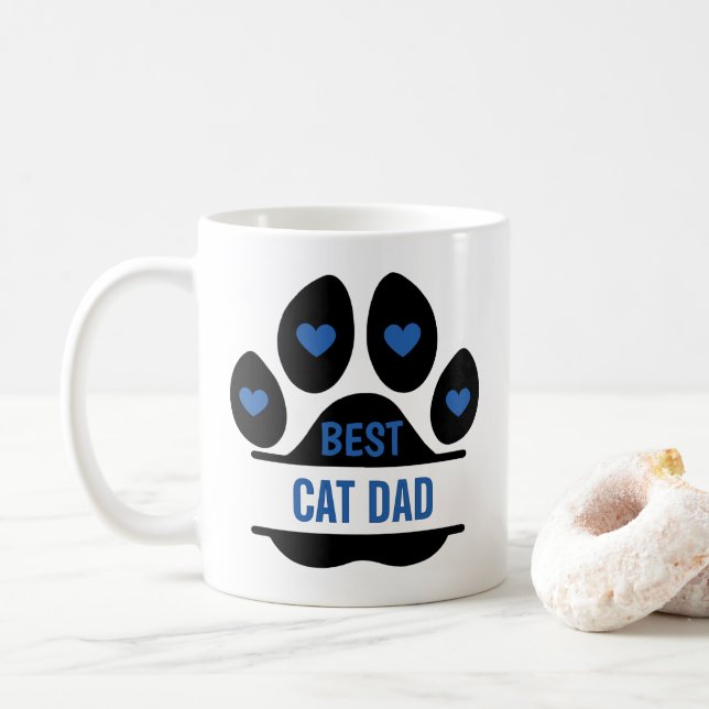 Caneca De Café Melhor Impressão de Pata de Pai Gato (Com Donut)