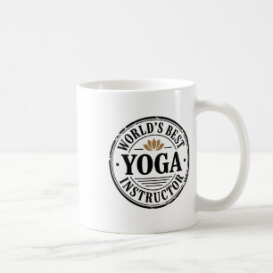 Caneca De Café Melhor Instrutor de Yoga do Mundo Emblema de Lótus