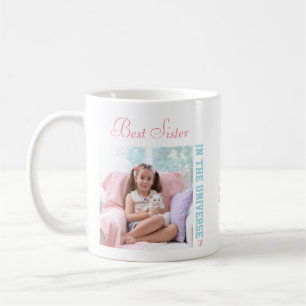 Caneca De Café Melhor Irmã do Universo - Duas Fotos Quadradas