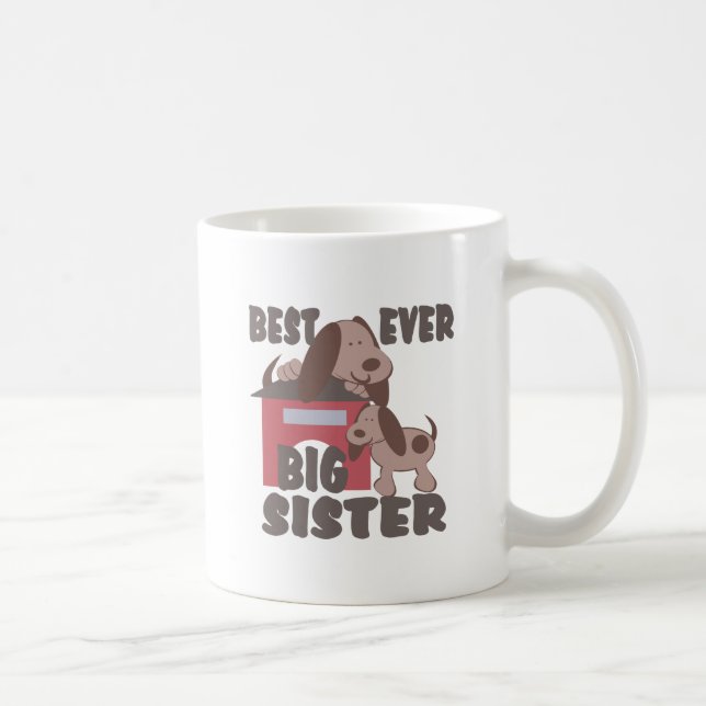 Caneca De Café Melhor Irmã Grande Nunca/ Cachorro (Direita)