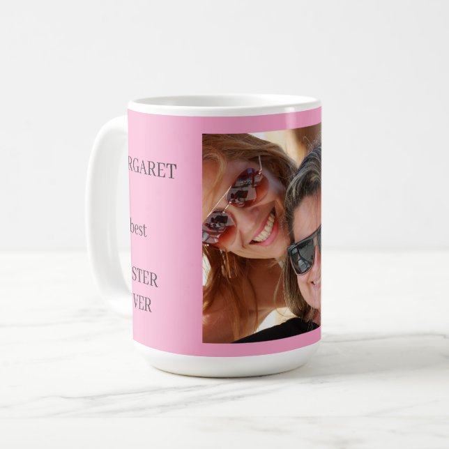 Caneca De Café Melhor Irmã Personalizada De Sempre (Frente Esquerda)
