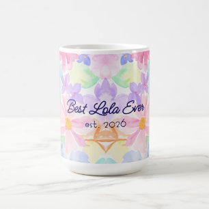 Caneca De Café Melhor Lola Dia das Mães Floral Aquarela
