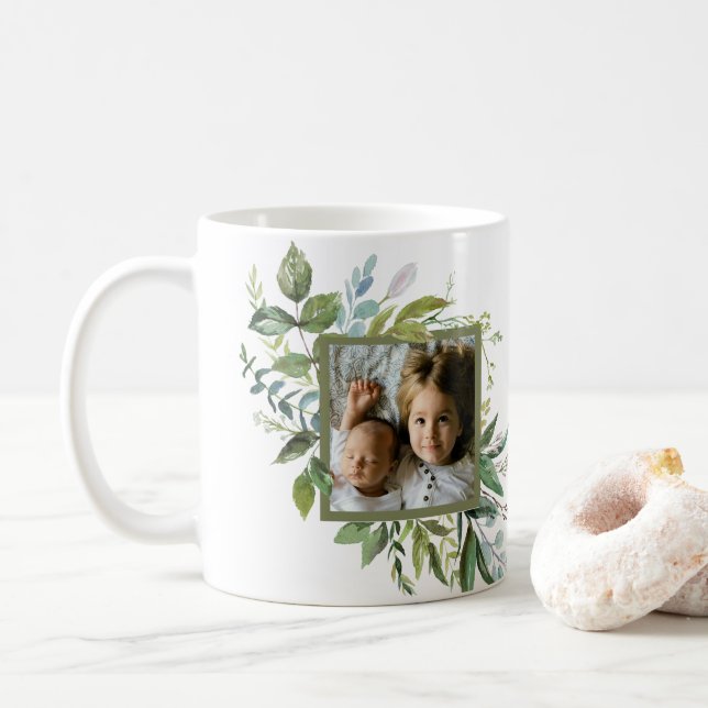 Caneca De Café Melhor Mãe Alguma Foto Greenery (Com Donut)