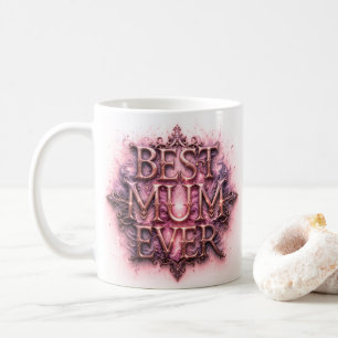 Caneca De Café Melhor Mãe Alguma Vez Citando Borboleta Rosa