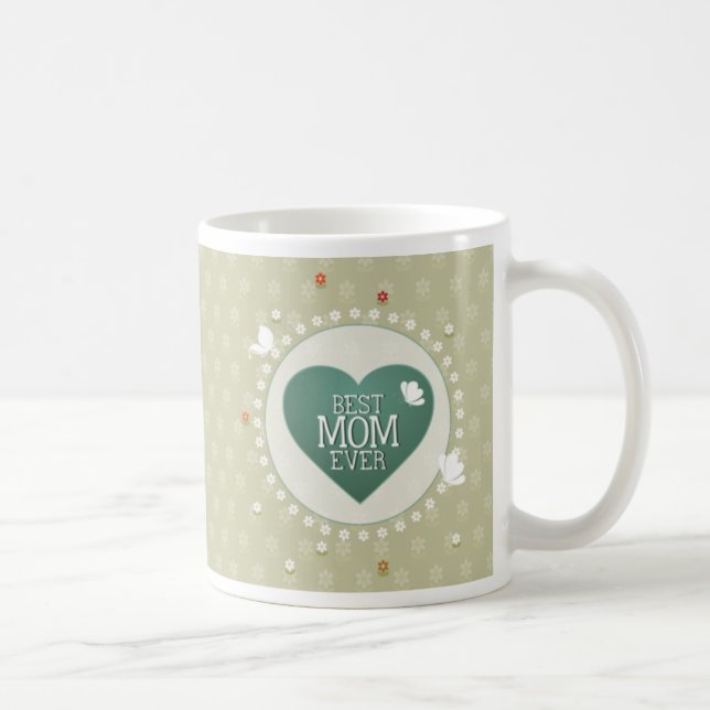 Caneca De Café Melhor Mãe Alguma Vez Floral Mug (Direita)