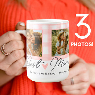 Caneca De Café Melhor Mãe Alguma Vez Fotografa Mães Gingham - Esc