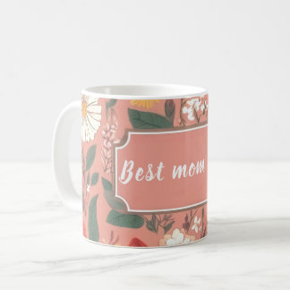 Caneca De Café Melhor Mãe Alguma Vez Rosa Padrada Floral Coffee M