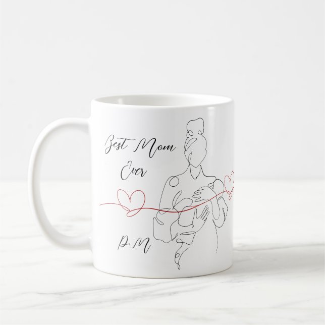 Caneca De Café Melhor Mãe Alguma Vez Trendy One Line Motherhood H (Esquerda)