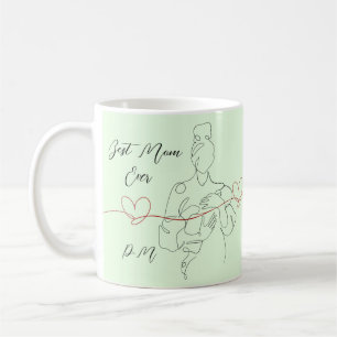 Caneca De Café Melhor Mãe Alguma Vez Trendy One Line Motherhood H