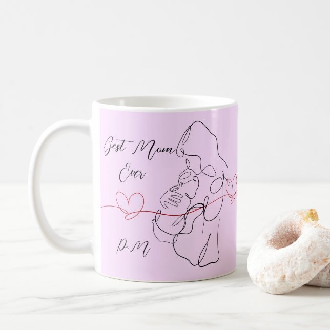 Caneca De Café Melhor Mãe Alguma Vez Trendy One Line Motherhood H (Com Donut)
