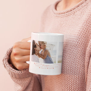 Caneca De Café Melhor Mãe   Colagem de Três Fotos Escrita à Mão