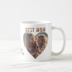 Caneca De Café Melhor Mãe Coração Fofo Foto Dia das Mães  