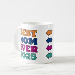 Caneca De Café Melhor Mãe de 2025 - Personalizar Ano e Foto