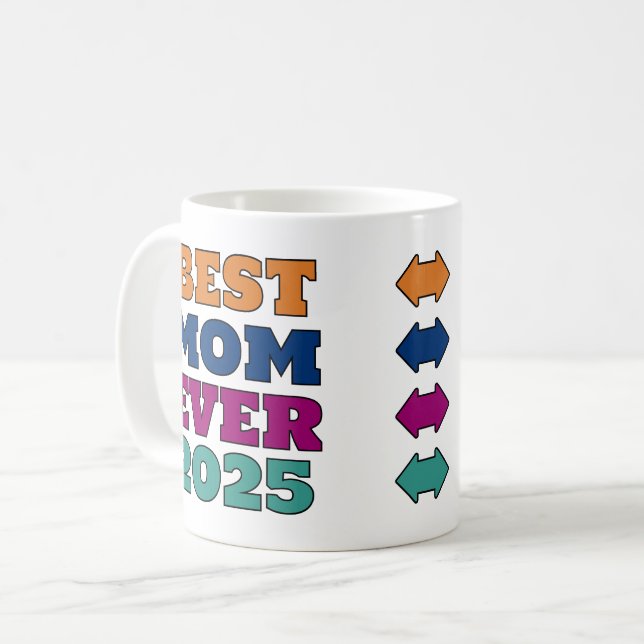 Caneca De Café Melhor Mãe de 2025 - Personalizar Ano e Foto (Frente Esquerda)