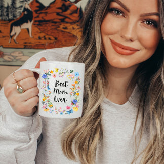 Caneca De Café Melhor Mãe de Boho Flores Selvagens Aniversário da