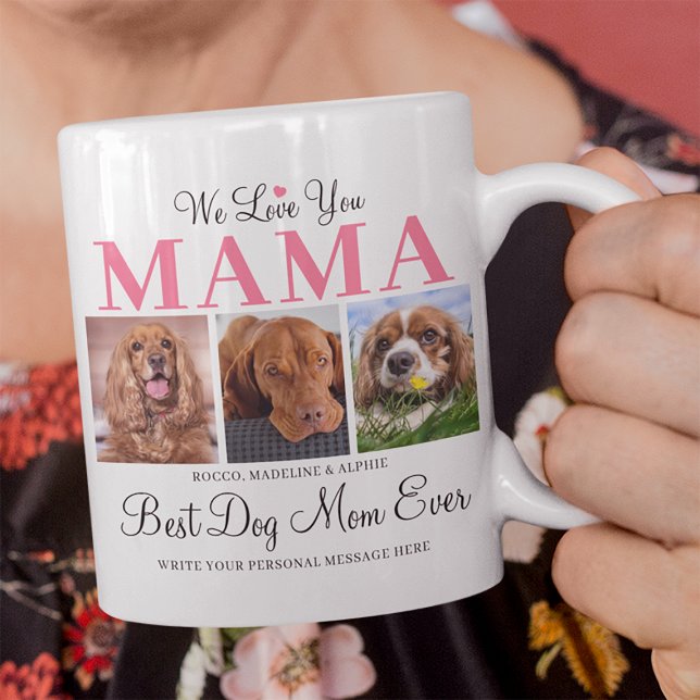 Caneca De Café Melhor Mãe De Cachorro Alguma Vez Personalizada 3  (Best Dog Mom Ever Mug)
